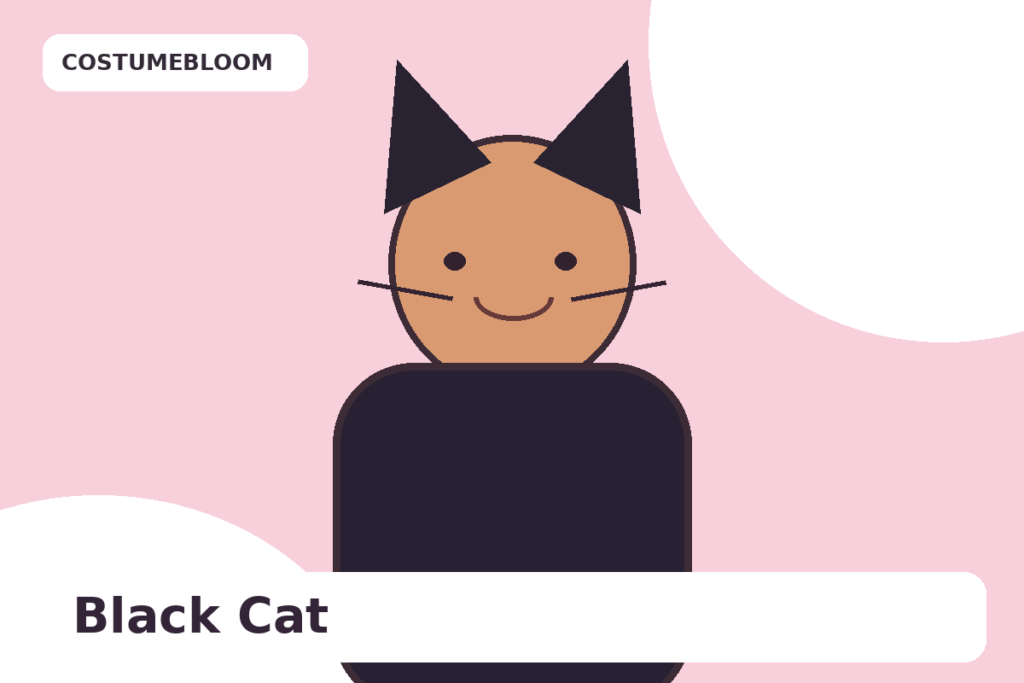 Illustration of an easy black cat Halloween costume