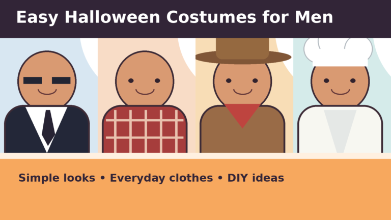 Illustrated collection of easy halloween costumes for men: 10 diy and last-minute ideas