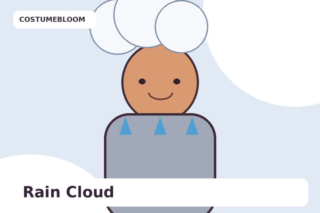 Illustration of an easy rain cloud Halloween costume