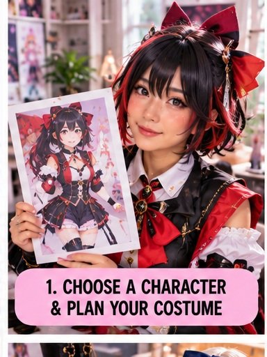 Beginner cosplayer choosing a character and planning a first cosplay costume