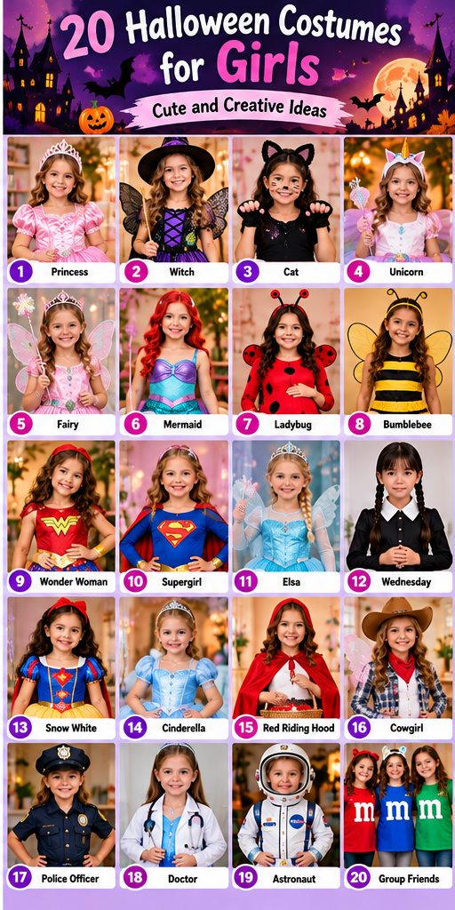 Halloween costumes for girls with cute and creative costume ideas